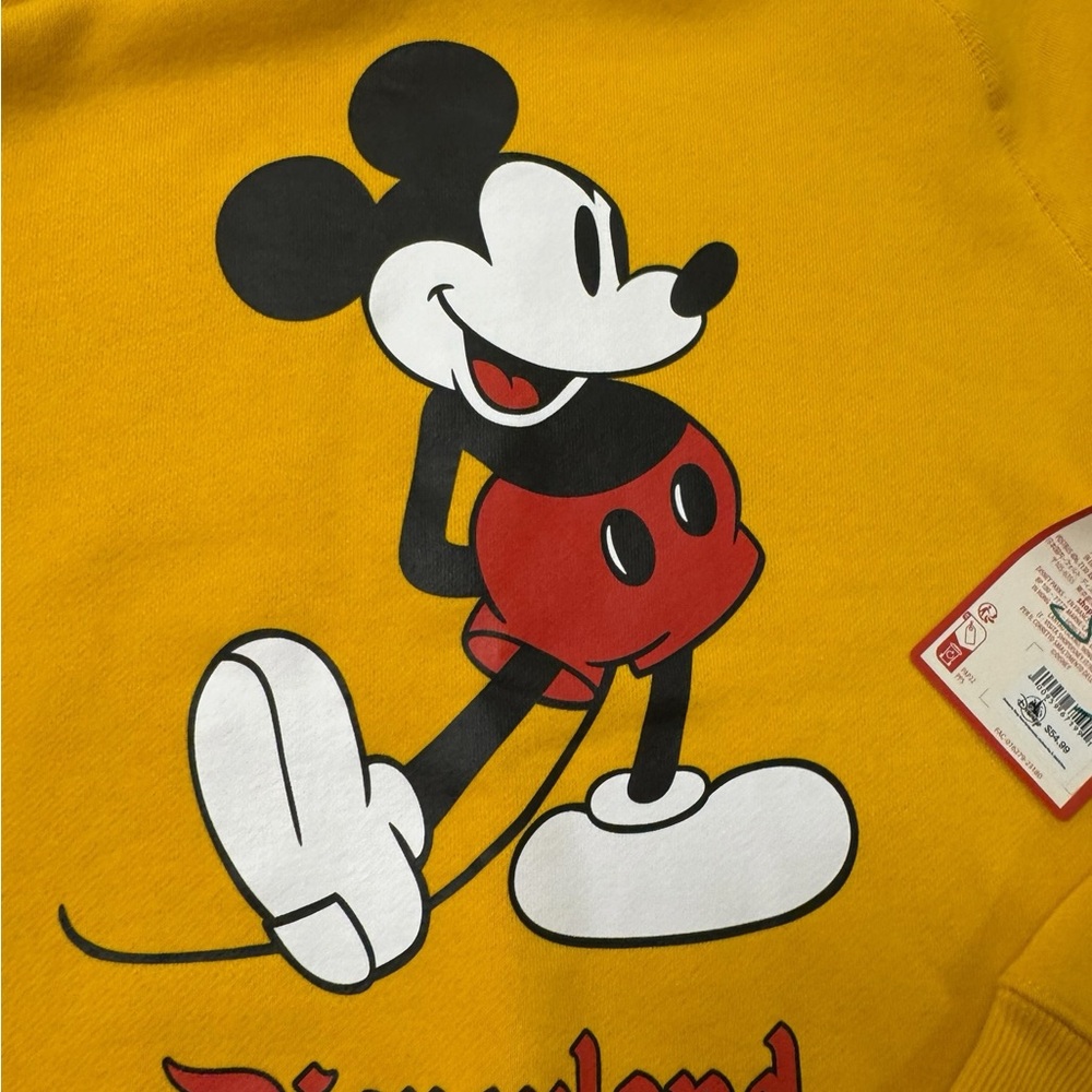 Disney | Mustard Yellow Mickey Graphic Crewneck Sweatshirt New With Tags Small - Picture 7 of 12